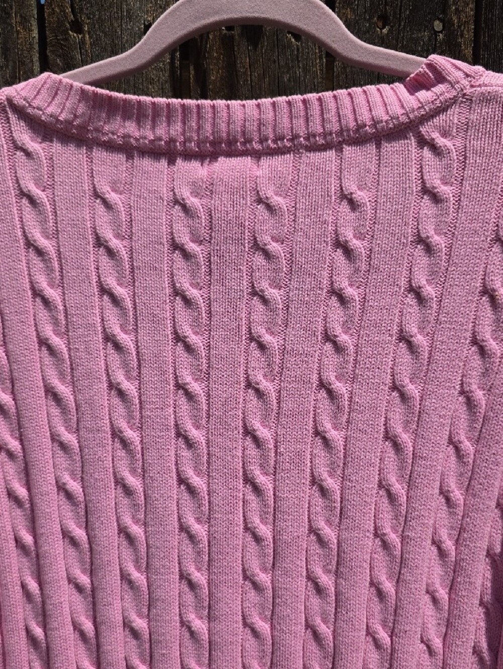 Vintage 90s Old Navy Pink 100% Cotton V-neck Sweater XXL Made in Hong Kong‎ Rare - Picture 9 of 14